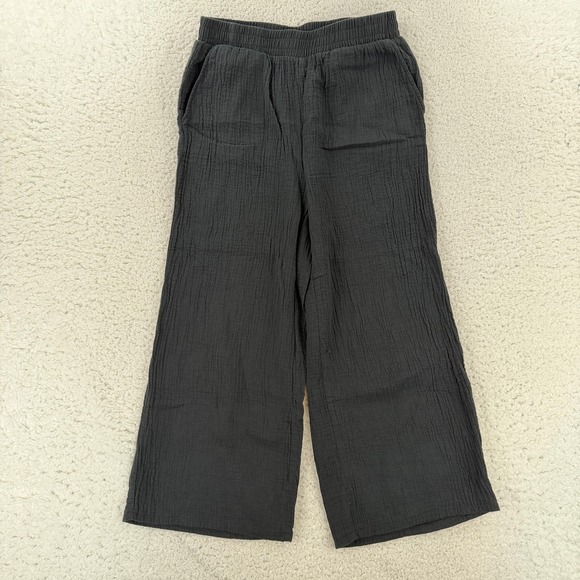 Hurley Pants - Hurley Pants Womens Small Black Cotton Crepe Wide Leg Elastic Waist Sweatpants